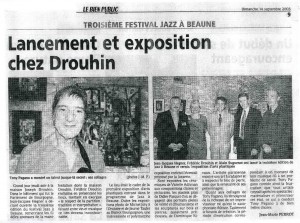 Article LE BIEN PUBLIC - Jazz à Beaune 2003