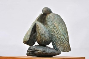 sculpture d'oiseau colombe de Dominique Rivaux - paix