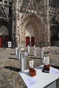 Parvis de la Cathédrale de Troyes - sculptures - Dominique Rivaux