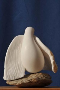 oiseau colombe - sculpture en albâtre