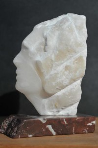 sculpture d'Indien de profil - Dominique Rivaux
