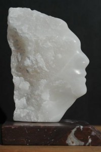 sculpture de profil, de visage d'Indien de Dominique Rivaux