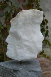 Le rêve de Janus - sculpture mythologique - profil - visage