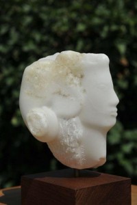 sculpture de profil - homme - femme - coiffe - Dominique Rivaux