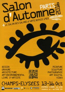 Programme Salon d'Automne - Champs Elysées - Paris - Mercredi 12 octobre 2016 de 18h à 22h ouvert du jeudi 13 au 16 octobre 2016 de 11h à 19h