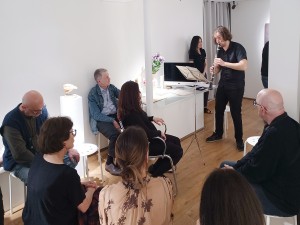 Oleksandr Zhehalov à la clarinette - vernissage à la Galerie de Buci - 20 mai 2022 - Oleksandr Zhehalov