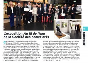 Article "L'exposition "Au fil de l'eau" de la Société des beaux-arts" paru dans le BBI 1