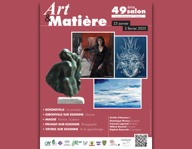 Affiche du 49e SALON "ART & MATIÈRE" dans l'Essonne (91)