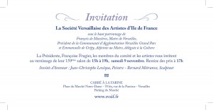 Invitation au 159ème Salon de la Société Versaillaise des Artistes d'Ile-de-France